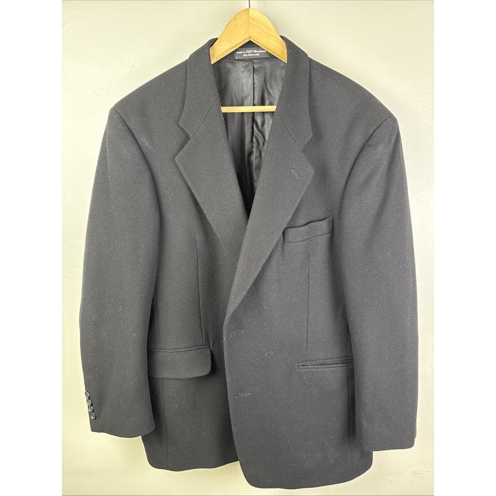 Gianfranco Ruffini Men Black Cashmere Blend Blazer Sz 42R Quiet Luxury Old Money